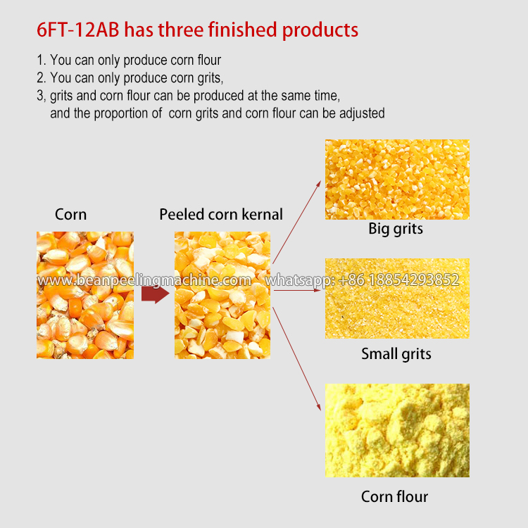6FT-12AB Corn grits and corn flour milling machine line